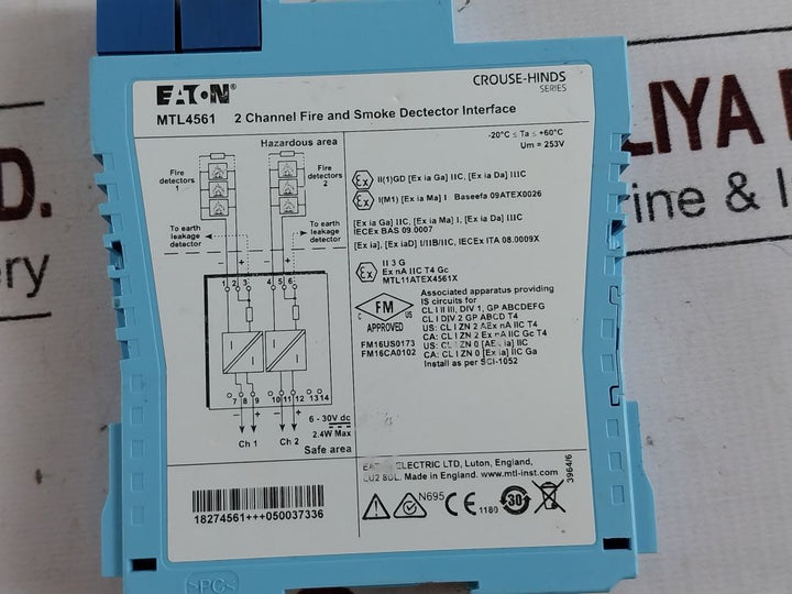 Eaton Mtl4561 2 Channel Fire And Smoke Detector Interface Module