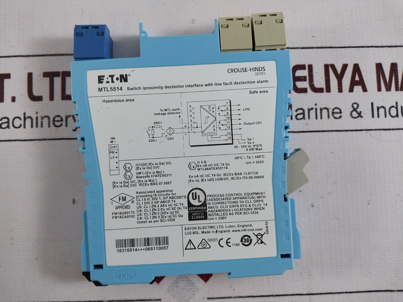 Eaton Mtl5514 Switch/Proximity Detector Interface