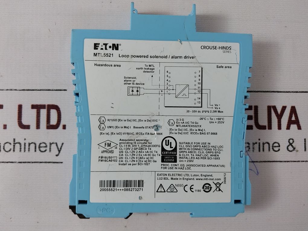 Eaton Mtl5521 Loop Powered Solenoid/Alarm Driver