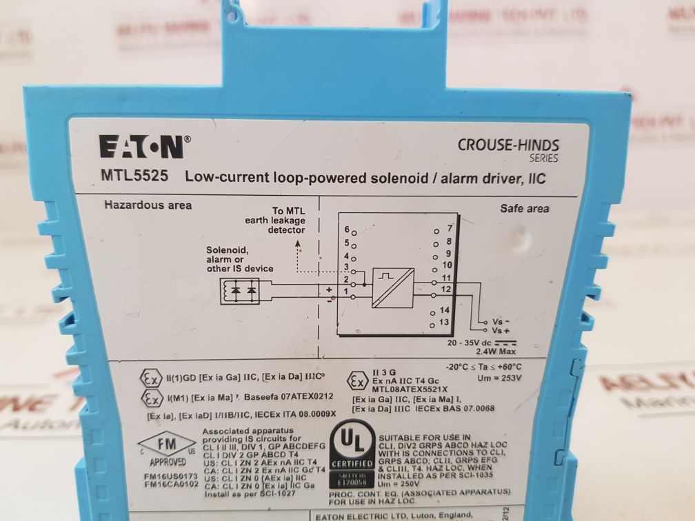 Eaton Mtl5525 Low-current Loop-powered Solenoid/Alarm Driver 2.4W