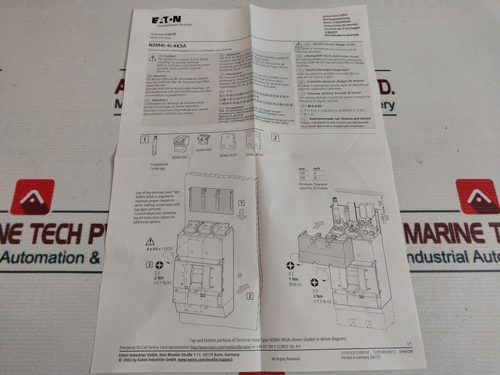 Eaton Nzm4-xhbr Main Switch Assembly Kit Red/Yellow