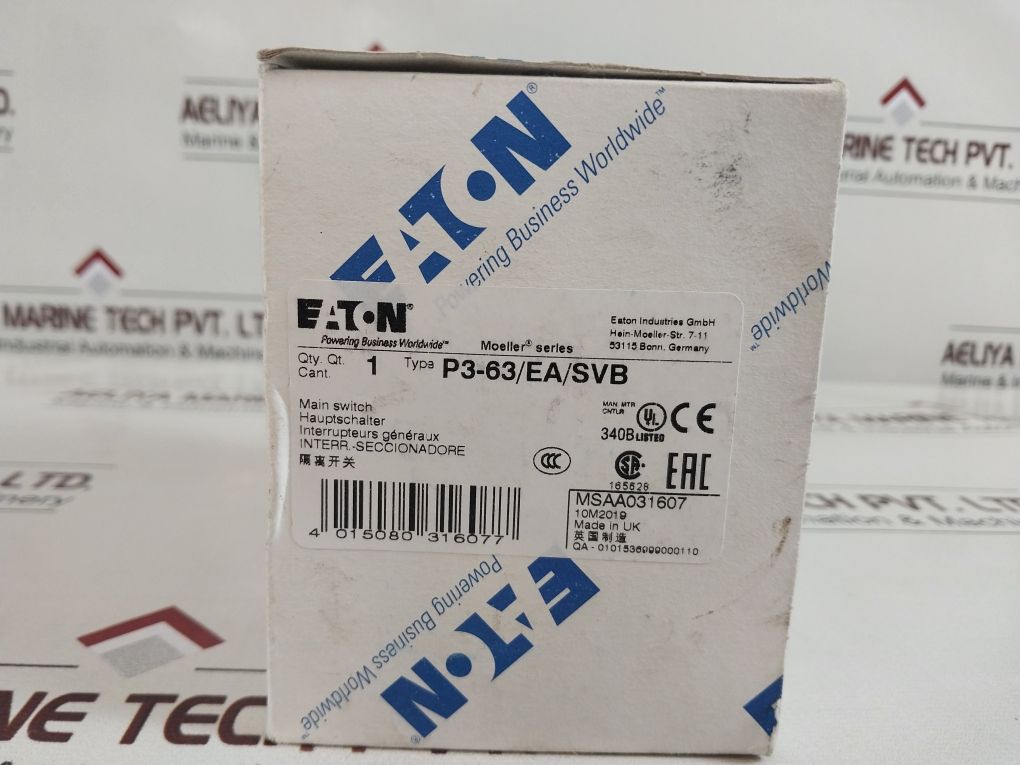 Eaton Moeller Series P3-63/Ea/Svb Main Switch