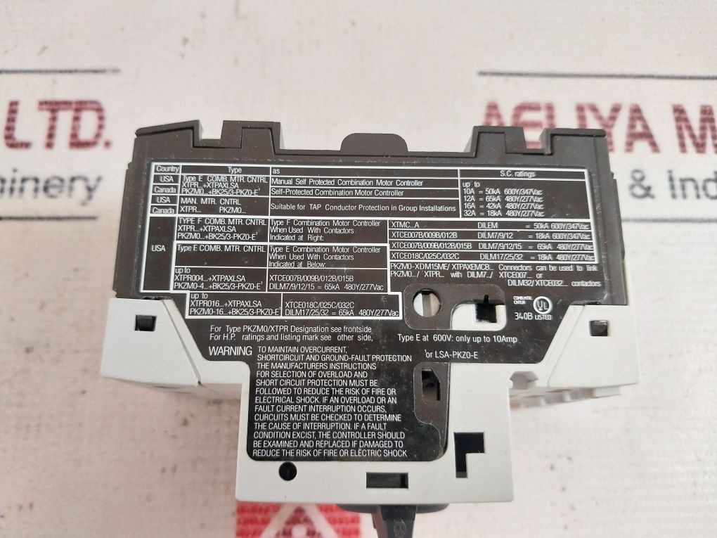 Eaton Pkzm0-0,4-sc Motor Protection Switch 50Hz