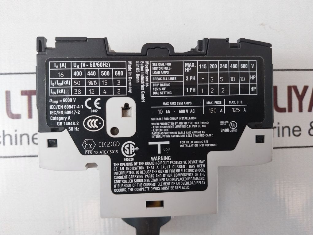 Eaton Pkzm0-16/Ak Motor-protective Circuit-breaker Xtpr016Bc1