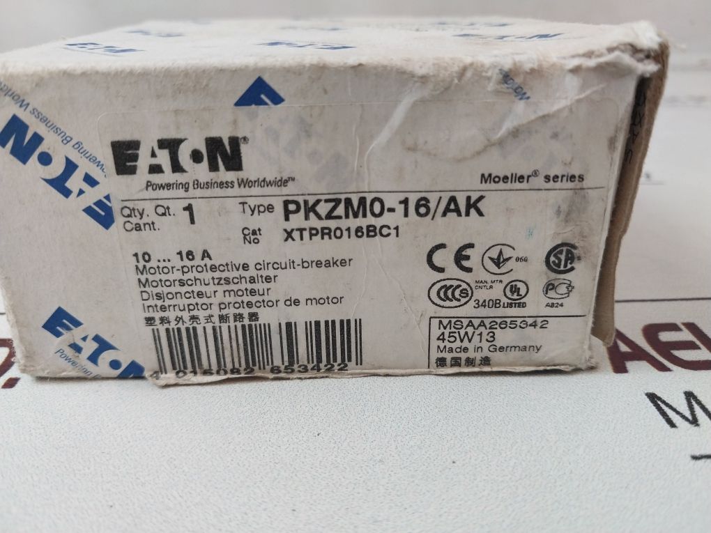 Eaton Pkzm0-16/Ak Motor-protective Circuit-breaker Xtpr016Bc1