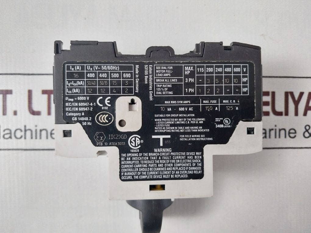 Eaton Pkzm0-16/Ak Motor-protective Circuit Breaker Xtpr016Bc1