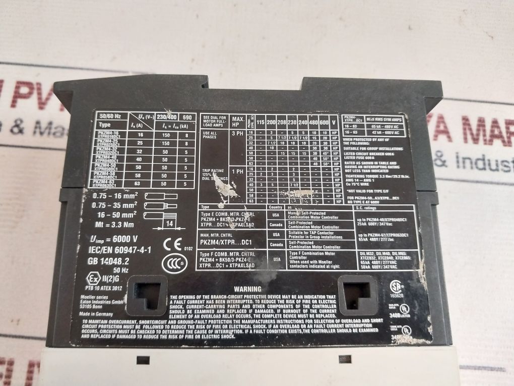 Eaton Pkzm4-32 Motor Protective Circuit Breaker 50/60 Hz 32A