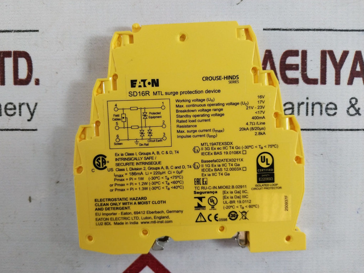Eaton Sd16R Surge Protection Device