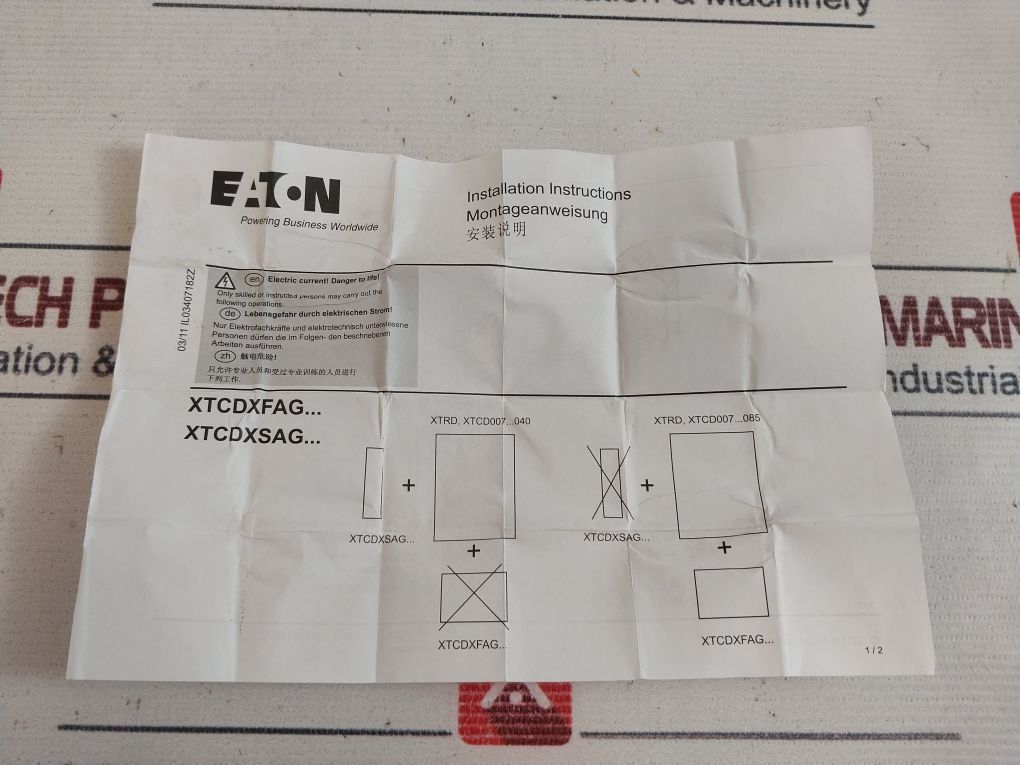 Eaton Xtcdxfag11 Auxiliary Contact Block