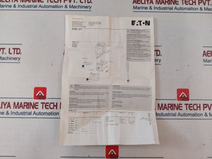 Eaton Xtob0220Lc1 Overload Relay 160-220 A