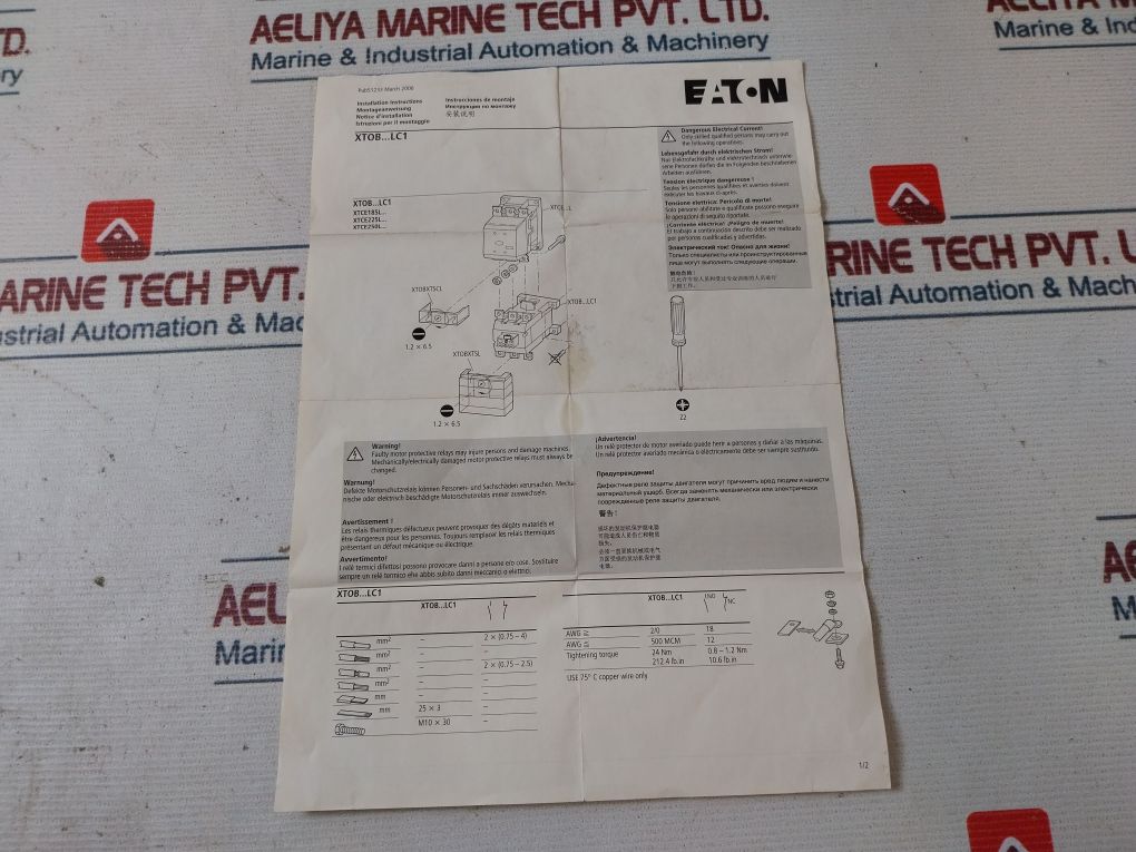 Eaton Xtob0220Lc1 Thermal Overload Relay
