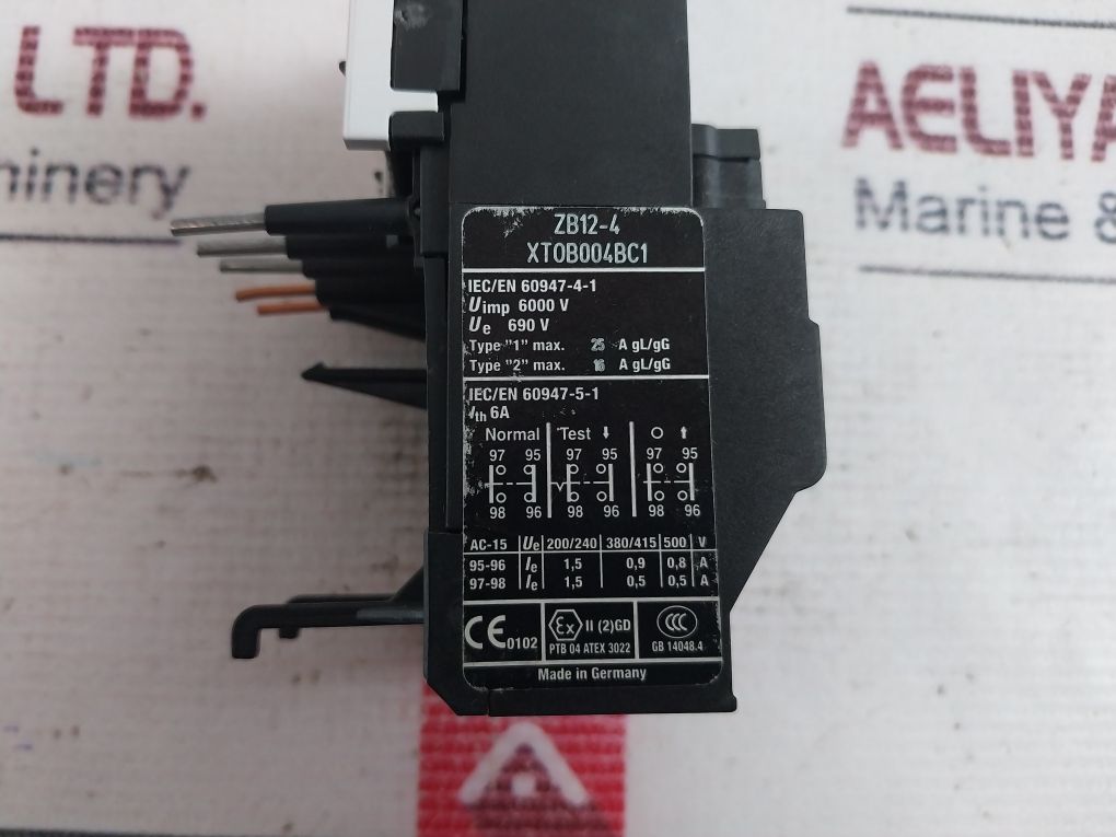 Eaton Zb12-4 Overload Relay 600 Volt Xt0B004Bc1