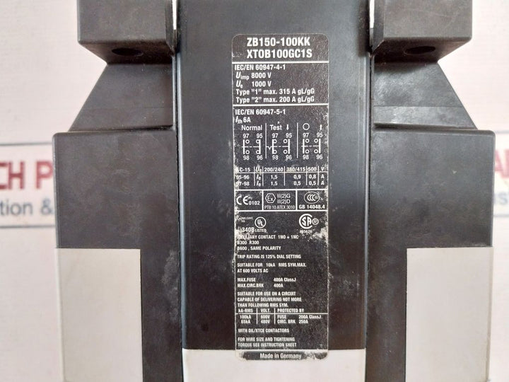 Eaton Zb150-100Kk Thermal Overload Relay 70-100A