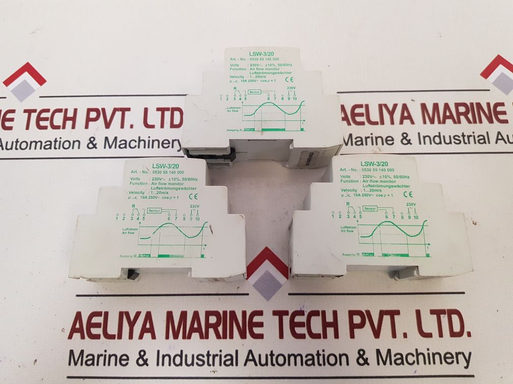 Eberle Lsw-3/20 Air Flow Monitor 0530 55 140 000 Ac 230V