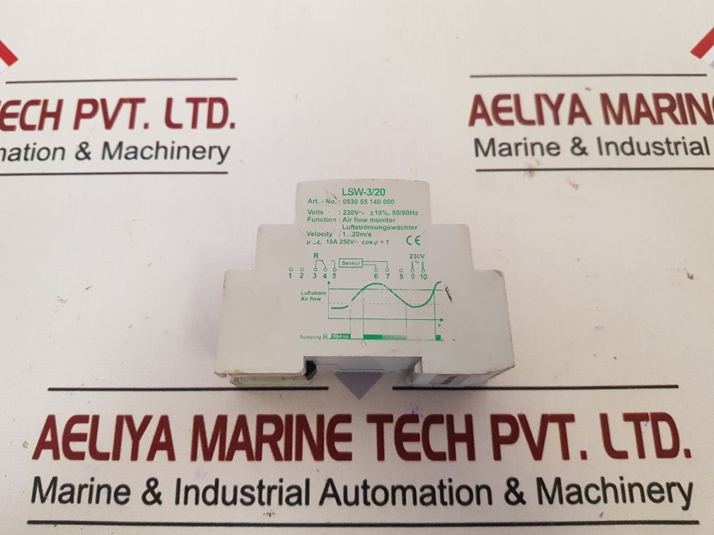 Eberle Lsw-3/20 Air Flow Monitor 0530 55 140 000 Ac 230V