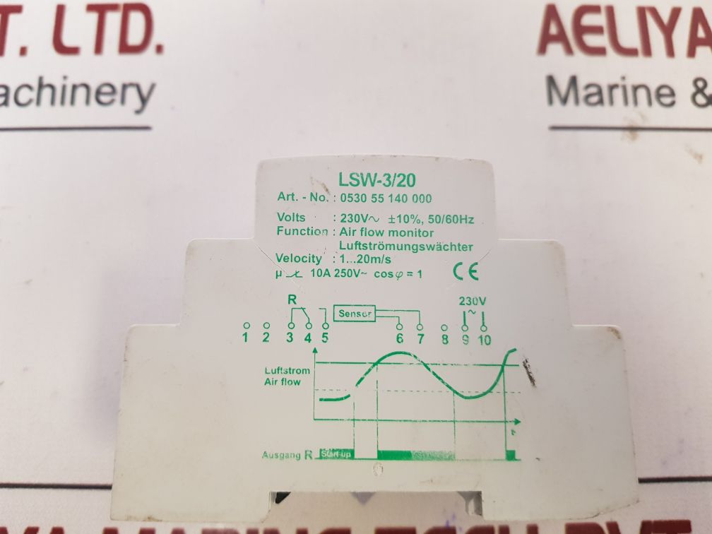 Eberle Lsw-3/20 Air Flow Monitor 0530 55 140 000 Ac 230V
