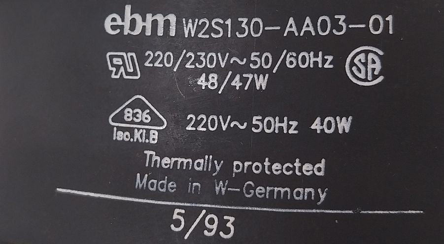 Ebm-papst W2S130-aa03-01 Ac Fan Ball Bearing 40W