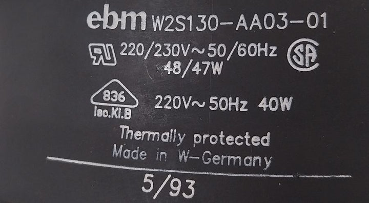 Ebm-papst W2S130-aa03-01 Ac Fan Ball Bearing 40W