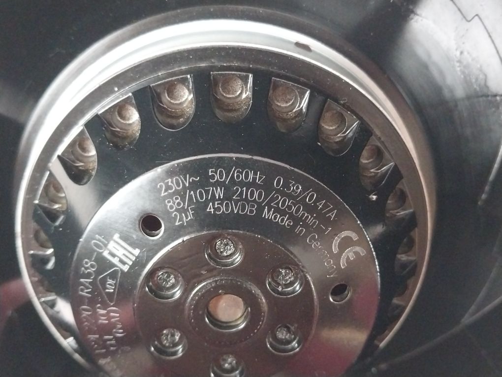 Ebmpapst R2E220-ra38-01 Fan Centrifugal 230V~ 50/60Hz