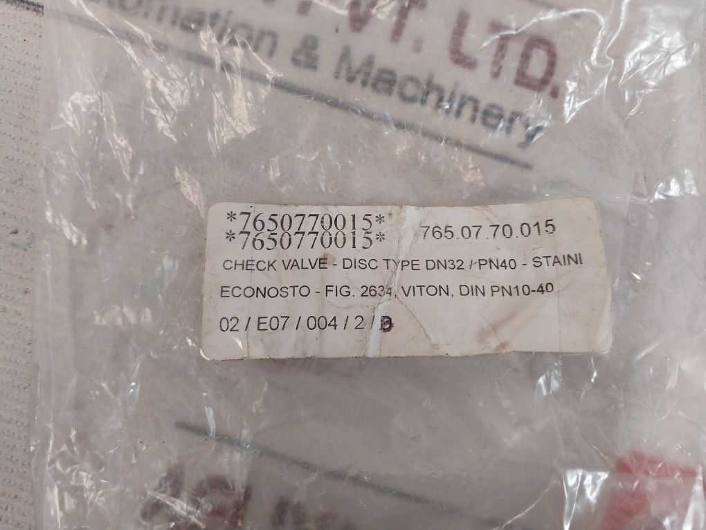 Econosto Dn32 Check Valve Steel Disc