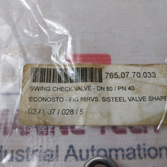 Econosto Dn 80 Pn 10-40 Check Valve-wafer Style