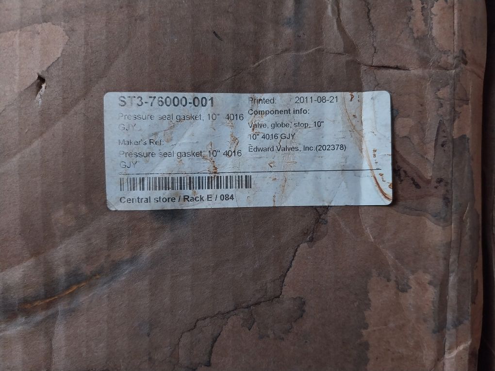 Edward St3-76000-001 Pressure Seal Gasket, 10