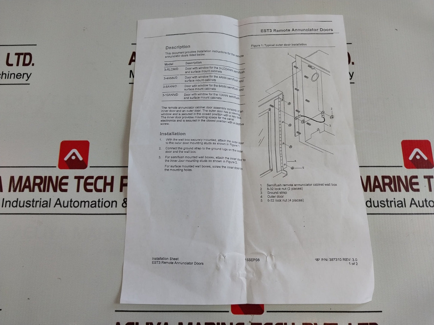 Edwards Est3 3-rlcm/D Remote Annunciator Doors