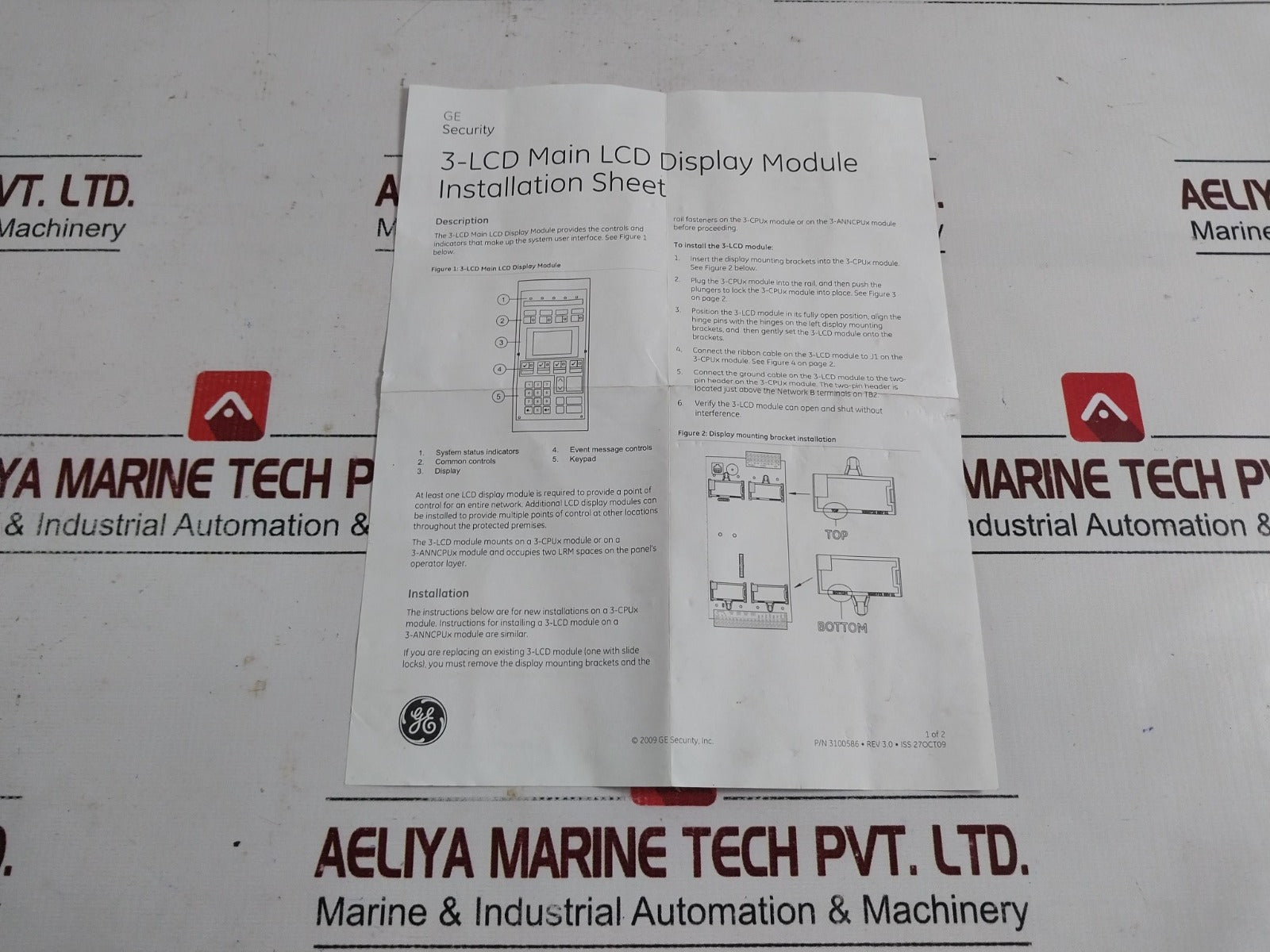 Edwards Systems 3-lcd Main Lcd Display Module