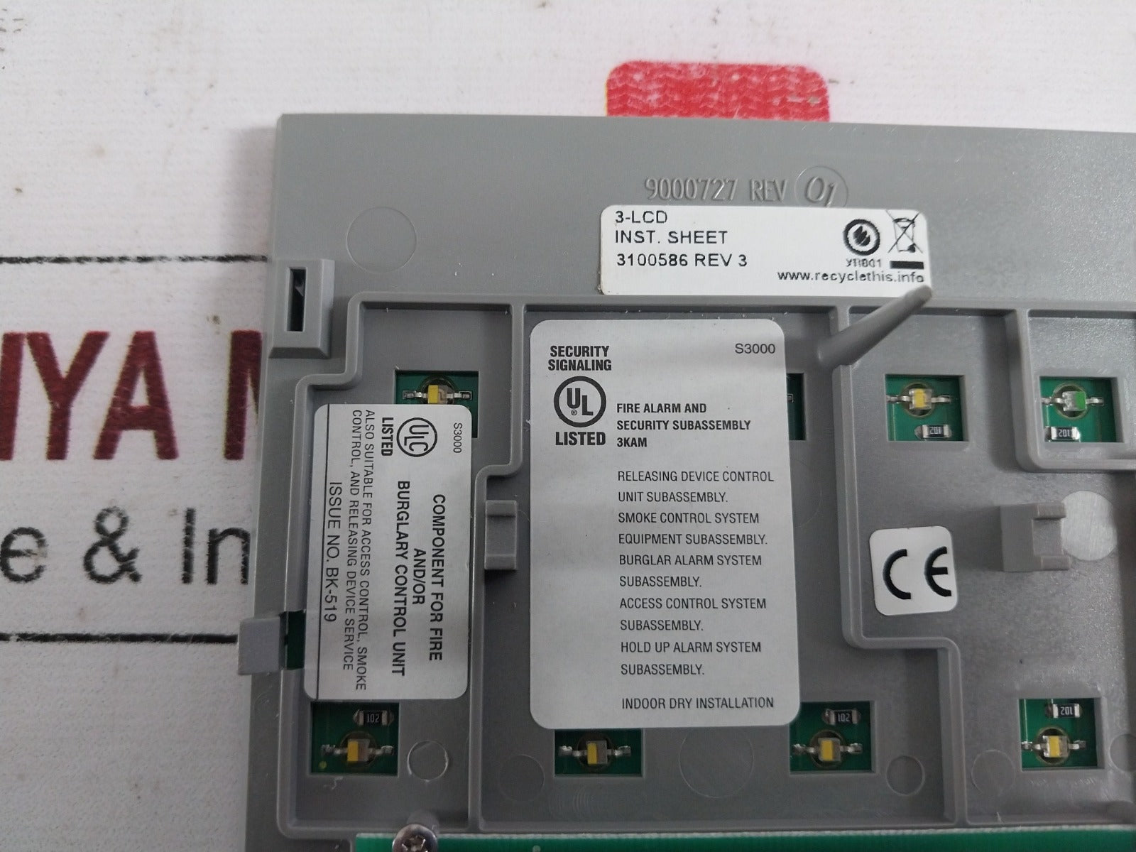 Edwards Systems 3-lcd Main Lcd Display Module