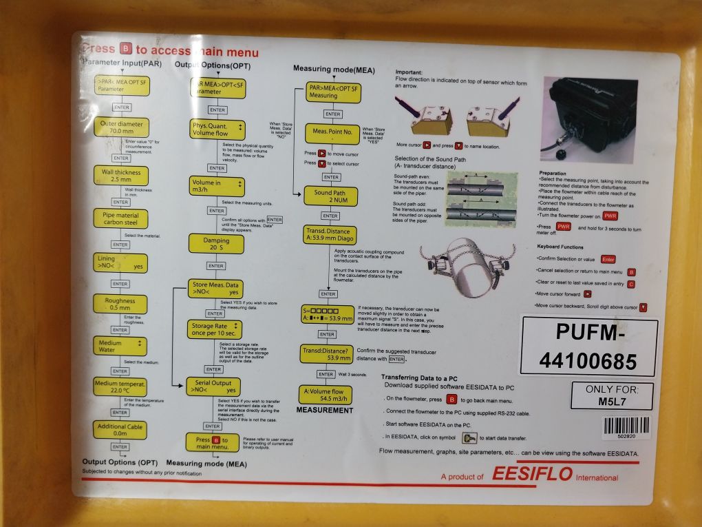 Eesiflo Portalok 7S Ultrasonic Flowmeter