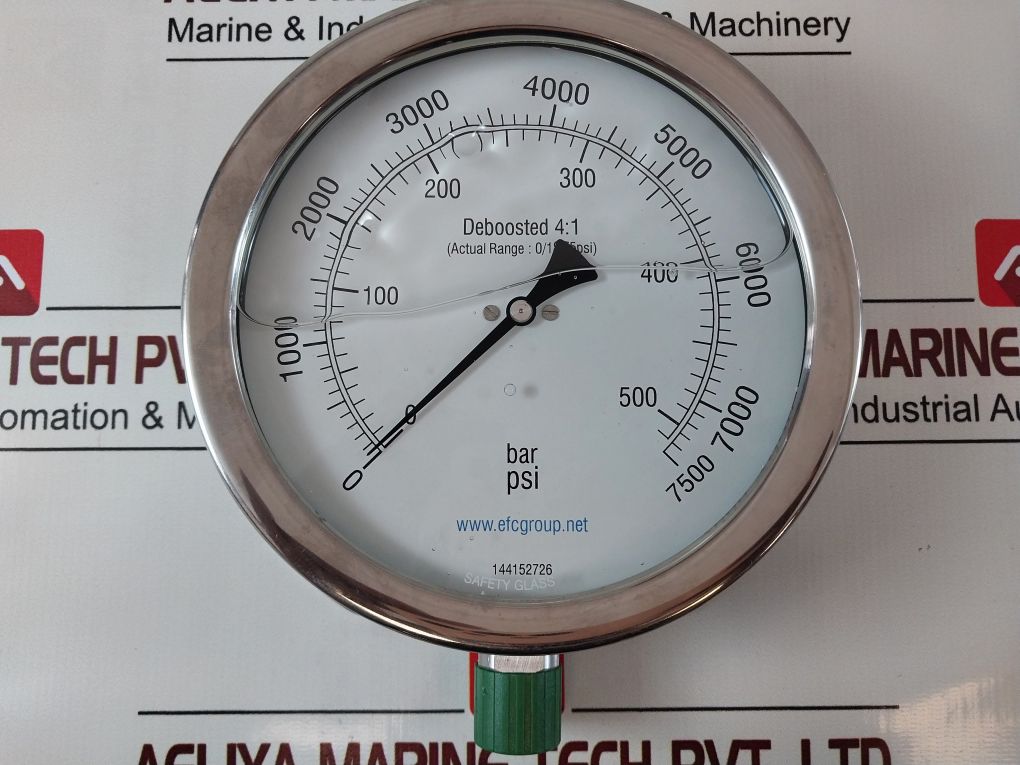 Efc Deboosted 4:1 Efc28278003150394882 Pressure Gauge 0-7500 Psi