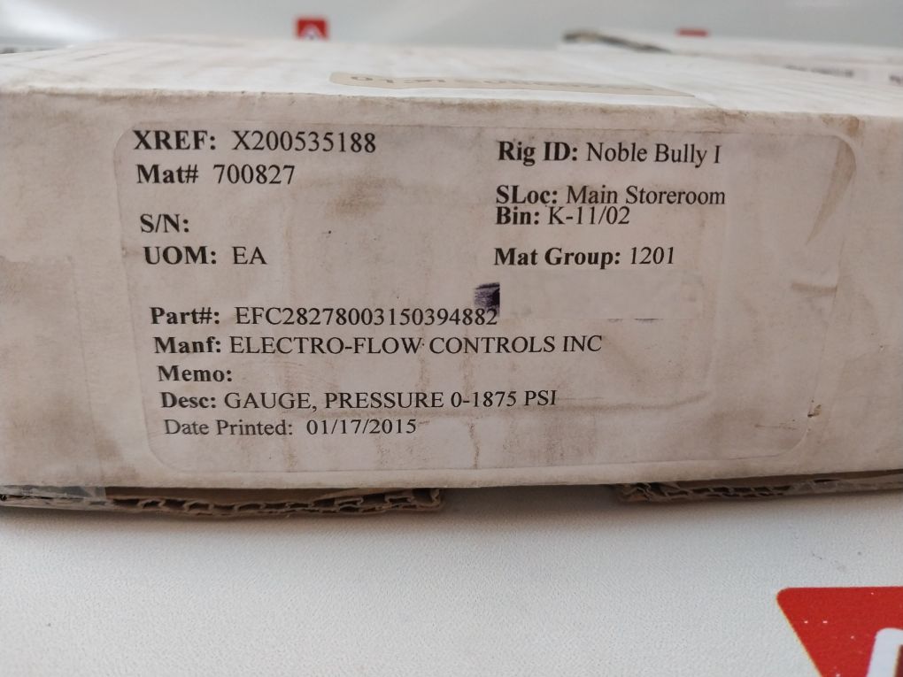 Efc Deboosted 4:1 Efc28278003150394882 Pressure Gauge 0-7500 Psi