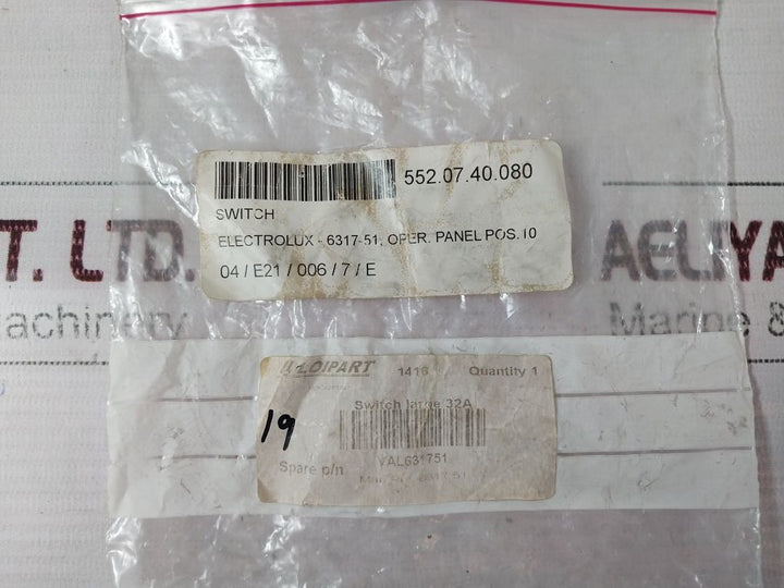 E.G.O. 521.873 Rotary Switch 552.07.40.080, 32A