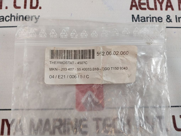Ego 55.40083.010 Thermostat 450°C