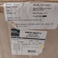 Egs E150 Industrial Control Transformer