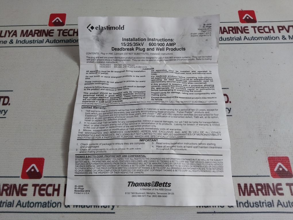 Elastimold K650 Bip Basic Insulated Plug 15/25Kv