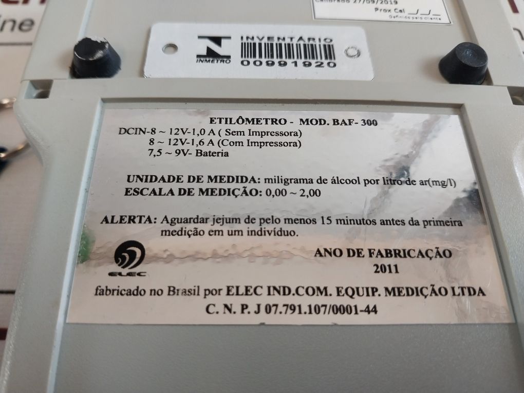 Elec Baf-300 Portable Breathalyser Set