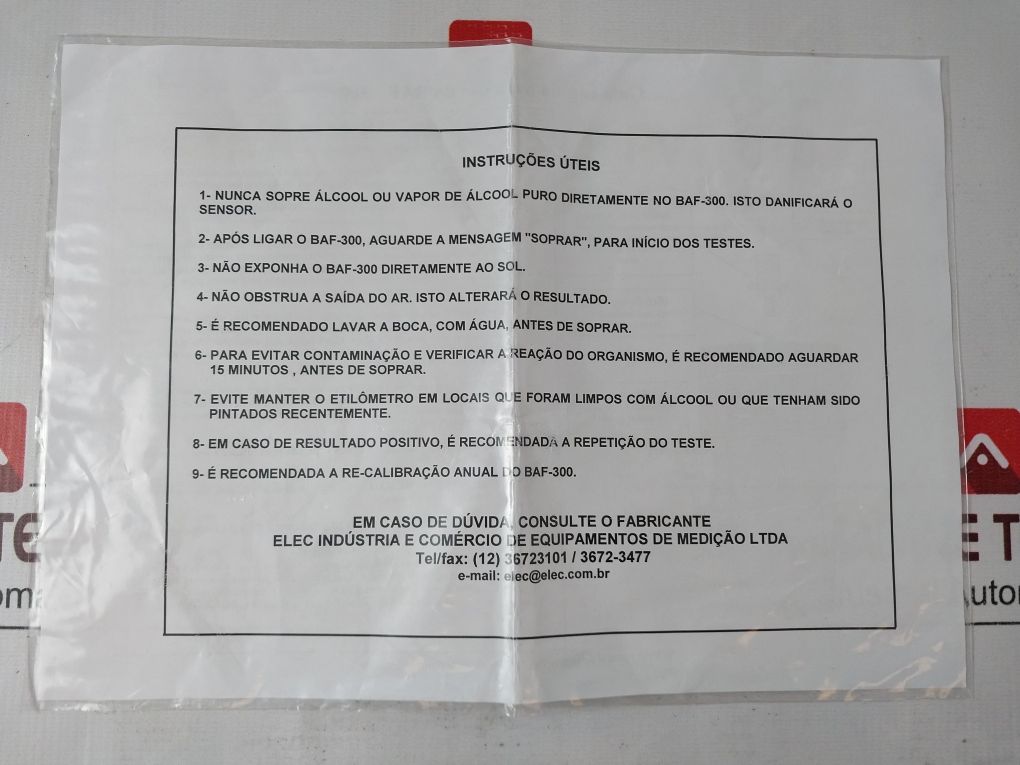 Elec Baf-300 Elec Hand Hold Breathalyzer Tester Set