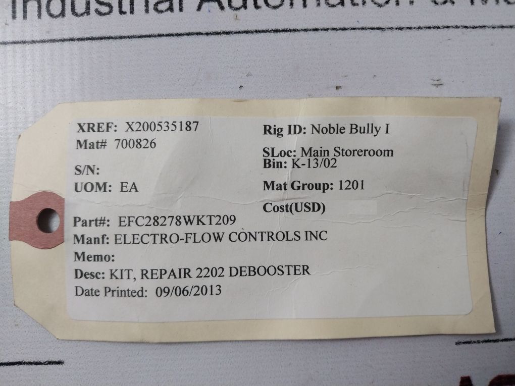 Electro-flow Controls 2202 Debooster Repair Kit Efc28278Wkt209