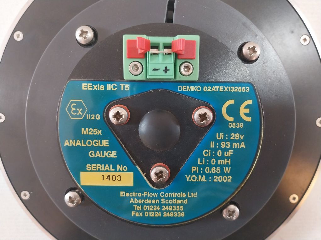 Electro-flow Controls M25X Analogue Gauge 0-15000