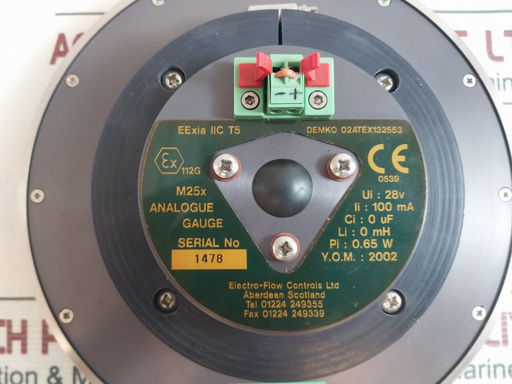 Electro-flow M25X Analogue Gauge 0-1000 Psi