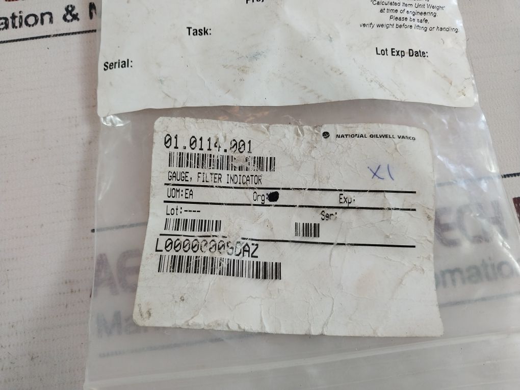 Nov 10232443-001 Filter Indicator Gauge 01.0114.001