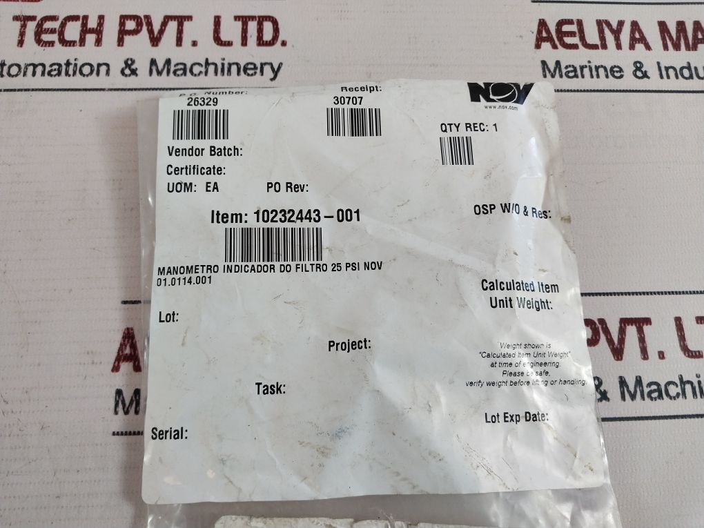 Nov 10232443-001 Filter Indicator Gauge 01.0114.001