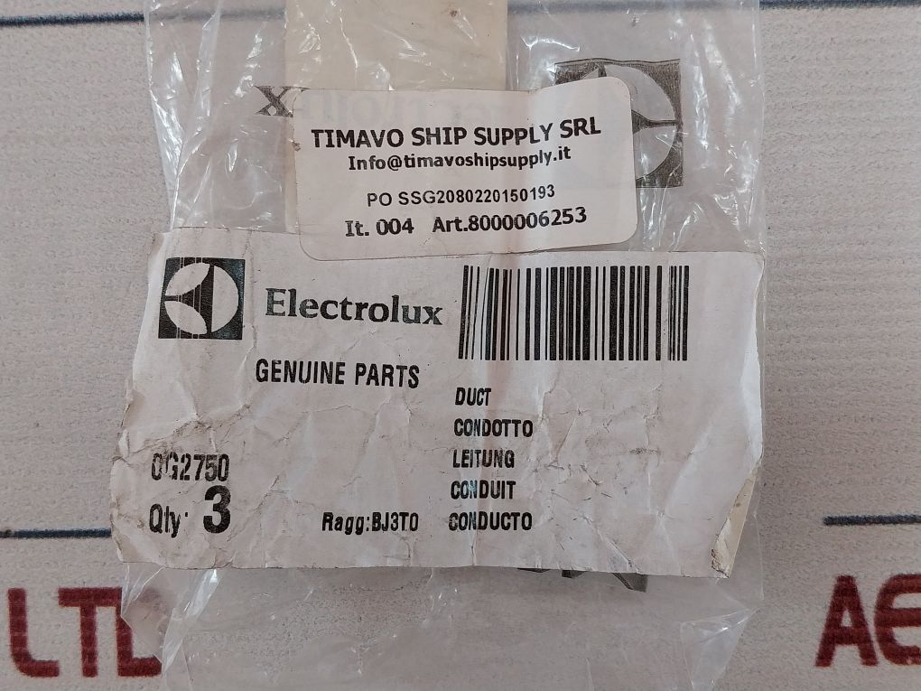 Electrolux 0G2750 Conduit 8000006253
