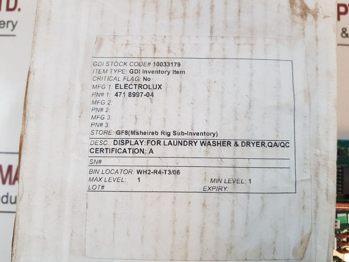 Electrolux/Lundinova 471 89 97-05 Display Card 471 8997-04