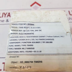 Electromatic Sb 125 724 Time Relay 0.15-3 Sec
