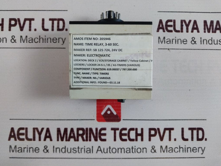Electromatic Sb 125 724 S-system Time Relay Delay On Release After Deenergis