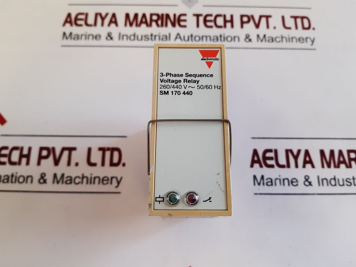 Electromatic Sm 170 440 3-phase Sequence Voltage Relay With Base