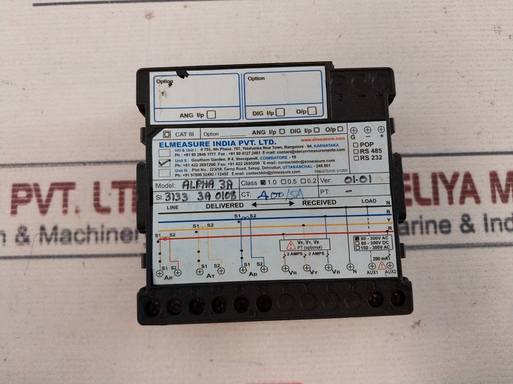 Elmeasure Alpha 3A Phase Ampere Meter