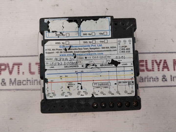 Elmeasure Alpha 3V 3 Phase Volt Meter 80-300V Ac